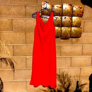 Red evening dress from SL Fashions